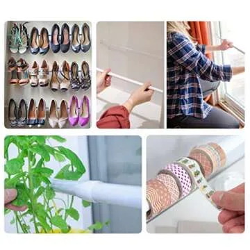 DeElf Small Tension Rods 16 to 28 Inches - Versatile Home Organizer