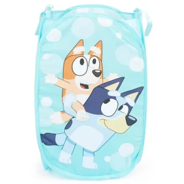 Jay Franco Bluey & Bingo Pop Up Hamper - Lightweight Mesh Storage Basket for Kids
