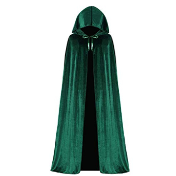 Lelike Green Hooded Cloak for Halloween and Cosplay