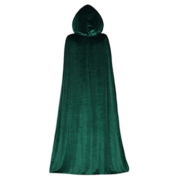 Lelike Green Hooded Cloak for Halloween and Cosplay
