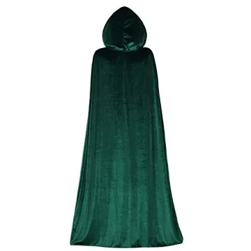 Lelike Green Hooded Cloak for Halloween and Cosplay