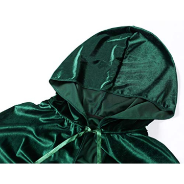 Lelike Green Hooded Cloak for Halloween and Cosplay
