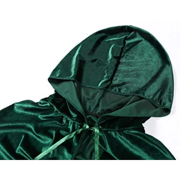 Lelike Green Hooded Cloak for Halloween and Cosplay