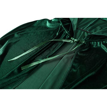 Lelike Green Hooded Cloak for Halloween and Cosplay