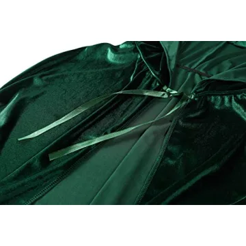 Lelike Green Hooded Cloak for Halloween and Cosplay