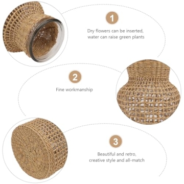 Cabilock Rattan Decorative Vase for Home and Garden