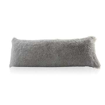 Reafort Luxury Long Hair, PV Fur, Faux Fur Body Pillow Cover/Case 21"x54" with Zipper Closure (21"x5...