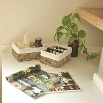 Stylish Hand-Woven Storage Baskets in Set of 3