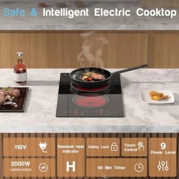 2 Burner Portable Electric Cooktop for Convenient Cooking