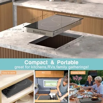 2 Burner Portable Electric Cooktop for Convenient Cooking