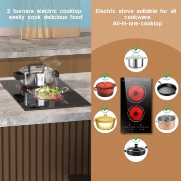 2 Burner Portable Electric Cooktop for Convenient Cooking