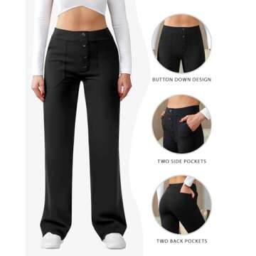 Stylish JEKAOYI Womens High Waist Pants with Pockets