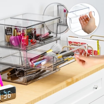 Cq Acrylic 2 Pack Stackable Storage Drawers for Elegant Organization