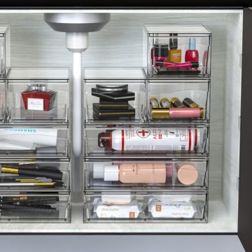 Cq Acrylic 2 Pack Stackable Storage Drawers for Elegant Organization