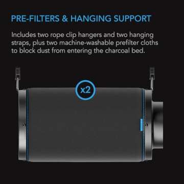 AC Infinity 8" Carbon Filter for Odor Control in Hydroponics