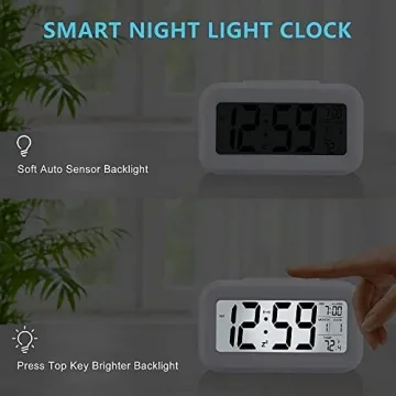 KAIJIELY Digital Alarm Clock with Temperature & Loud Alarm
