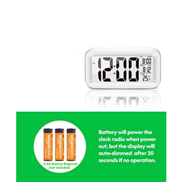 KAIJIELY Digital Alarm Clock with Temperature & Loud Alarm