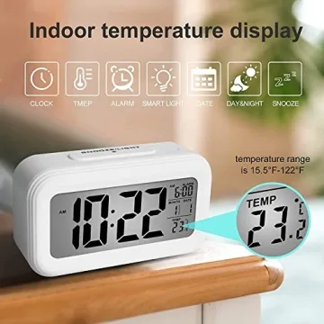 KAIJIELY Digital Alarm Clock with Temperature & Loud Alarm