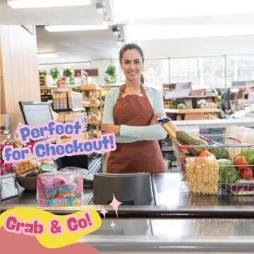 Lupy Lups Cotton Candy Minibites – 28 Count (0.53 oz Each) – Sweet Strawberry & Sour BlueRaspberry Flavors – Individually Packaged for Retail & Party Favors – For Stockings, Treats, Buffets & Piñatas