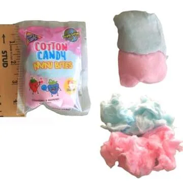 Lupy Lups Cotton Candy Minibites – 28 Count (0.53 oz Each) – Sweet Strawberry & Sour BlueRaspberry Flavors – Individually Packaged for Retail & Party Favors – For Stockings, Treats, Buffets & Piñatas