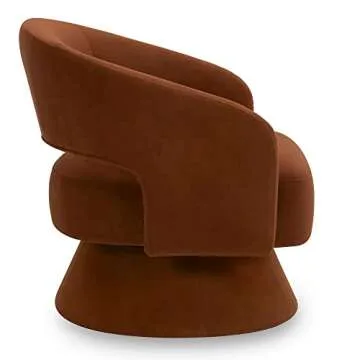 CHITA Swivel Accent Chair in Burnt Orange Velvet for Stylish Homes
