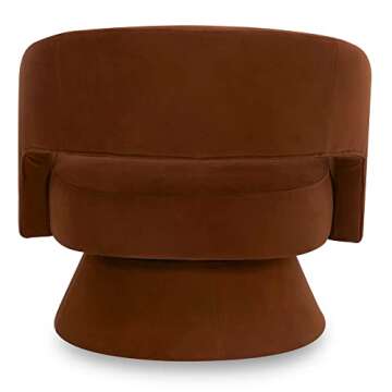 CHITA Swivel Accent Chair Armchair, FSC Certified Velvet Barrel Chair for Living Room Bedroom, Burnt Orange