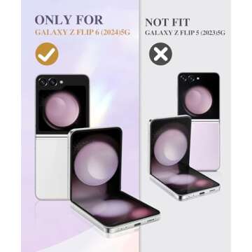 GVIEWIN Designed for Samsung Galaxy Z Flip 6 Case with Hinge Protection, [Built-in Front Screen Protector] Marble Slim Full Body Protective Shockproof Phone Case for Galaxy Z Flip 6