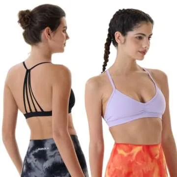 AUROLA Mercury Workout Sports Bras Women Athletic Removable Padded Backless Strappy Halter Light Support Gym Yoga Crop Top