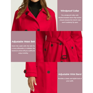 Wantdo Women's Waterproof Trench Coat for All Seasons