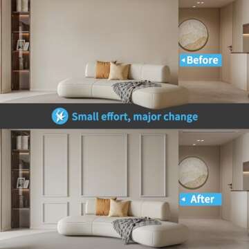 Art3d Pre-Cut Wall Molding Set of 6 pcs, Ready-to-Assemble Wainscoting Panels for Interior Wall Déc...