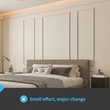 Art3d Pre-Cut Wall Molding Set of 6 pcs, Ready-to-Assemble Wainscoting Panels for Interior Wall Décor Living Room Bedroom Accent Wall - Installed with Glue, 3 Top 3 Bottom