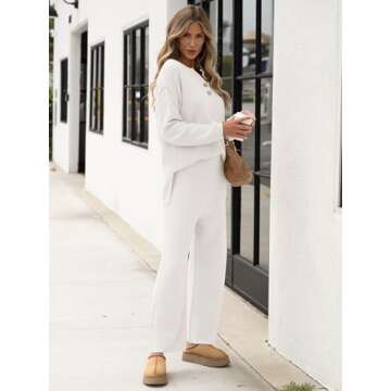 Cozy ANRABESS Women 2 Piece Oversized Knit Sweater Set