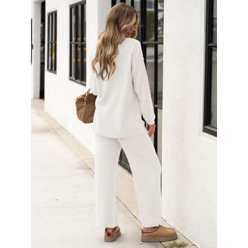 Cozy ANRABESS Women 2 Piece Oversized Knit Sweater Set