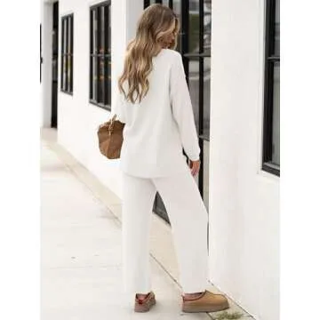 Cozy ANRABESS Women 2 Piece Oversized Knit Sweater Set