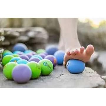 Yoga Tune Up Massage Therapy Balls Pair 2BALLS in Mesh Tote Original Size Jill Miller: Relieve Pain, Alleviate Stress tension, Improve Posture Circulation 2 BALLS COLOR WILL BE SURPRISE 3 COLORS SHOWN