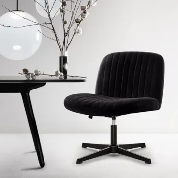 IWMH Criss Cross Chair Velvet Armless Wide Office Chair