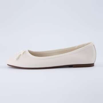 CUSHIONAIRE Women's Como Bow Flat with Memory Foam and Wide Widths Available - Comfy Elegance in Egg...