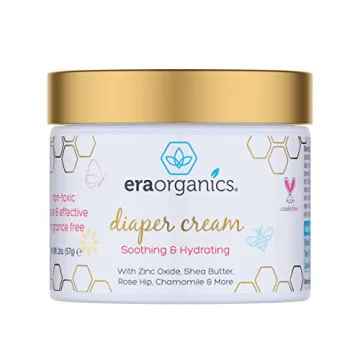 Era Organics Diaper Rash Cream For Baby - Extra Soothing and Moisturizing with Zinc Oxide, Organic A...