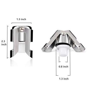 Champagne Sealer Stopper, BGMAX 3 Pack Stainless Steel Sparkling Wine Bottle Plug Sealer Set with a ...