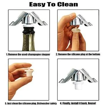 Champagne Sealer Stopper BGMAX 3 Pack Stainless Steel