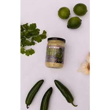Diablo Verde Salsa, Award Winning Creamy Cilantro Sauce, Mild Heat Level, 12.5 oz bottle, Made with Cilantro, Garlic, Lime, Jalapeño Peppers, Vegetarian, Preservative-free, Soy-free, Egg-free (6-pack)