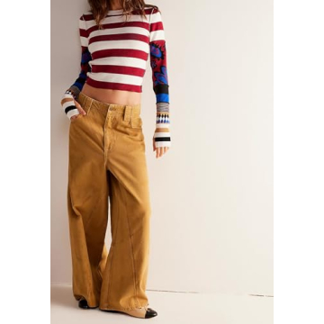 DURUNUL Striped Sweater Women Color Block Sweaters for Womens Fall Fashion 2024 Slim Fit Long Sleeve Crew Neck Shirts