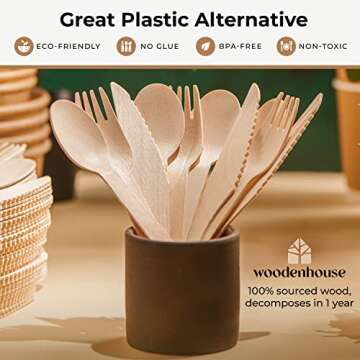 Compostable Utensils for Every Occasion – 100 Pcs Set