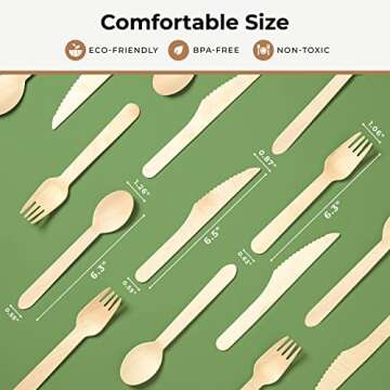 Compostable Utensils for Every Occasion – 100 Pcs Set