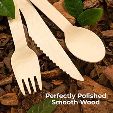Compostable Utensils for Every Occasion – 100 Pcs Set