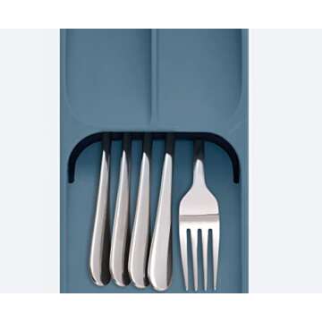 Joseph Joseph DrawerStore Compact Cutlery Organizer Kitchen Drawer Tray, Small, Blue