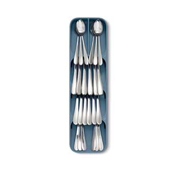 Joseph Joseph DrawerStore Compact Cutlery Organizer Kitchen Drawer Tray, Small, Blue