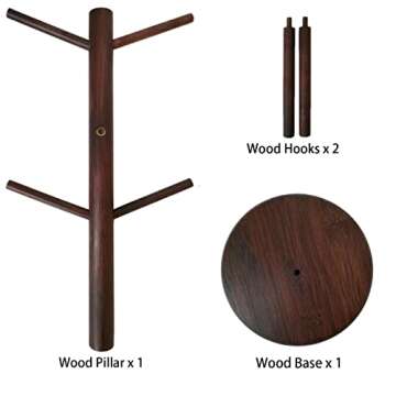 Dorhors Coffee Mug Holder,Coffee Mug Tree,Coffee Organizer Station with 6 Hooks,Wood Coffee Mug Holders for Counter,Coffee Bar Accessories and Decor (Walnut)