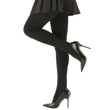 EVERSWE Women's Opaque Fleece Lined Tights, Thermal Tights (Black,S)