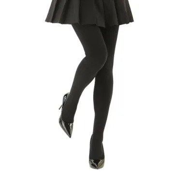 EVERSWE Women's Opaque Fleece Lined Tights, Thermal Tights (Black,S)